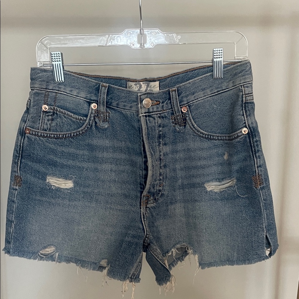 We The Free Distressed Blue Jean Shorts